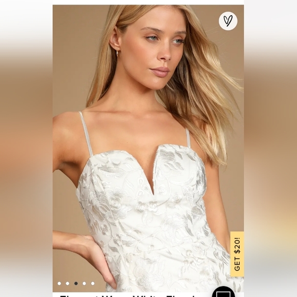 Lulu's Elegant Ways White Floral Embroidered Tiered Maxi Dress - Picture 4 of 13